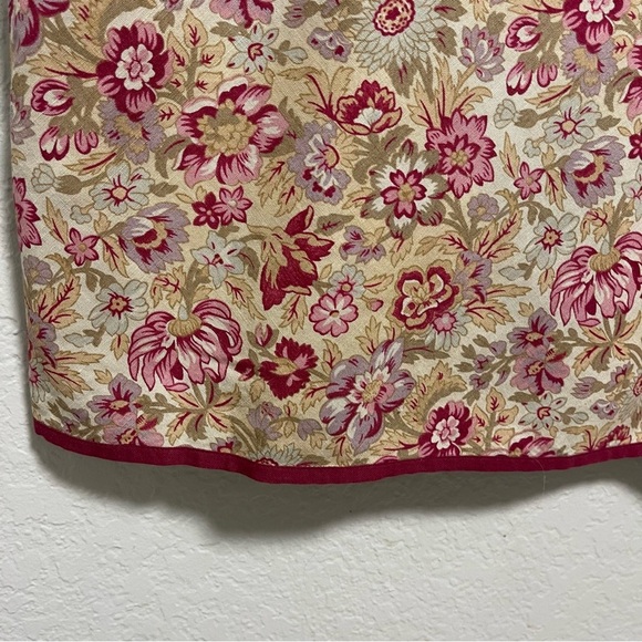 Banana Republic Linen Blend Midi Floral Pull On Skirt Size 14 - Picture 2 of 5